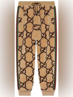 Gucci Neutral GG Jacquard Track Pants, size Medium. Brand new with tags